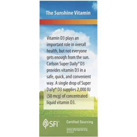 Carlson Super Daily D3 2000 IU Vitamin D Drop 365 Drops 0.35 fl oz - 1 Year Supply