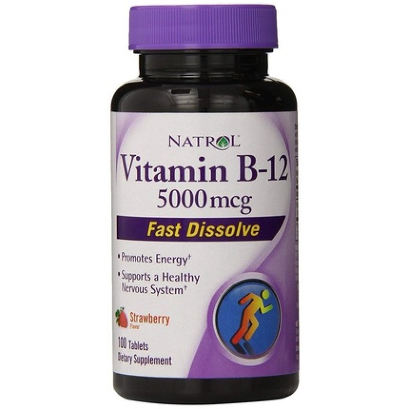 Natrol Vit B12,5000mcg,Fast Dslv, 100 Tab