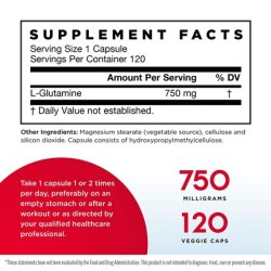 L-Glutamine 750mg 120 Capsules Jr
