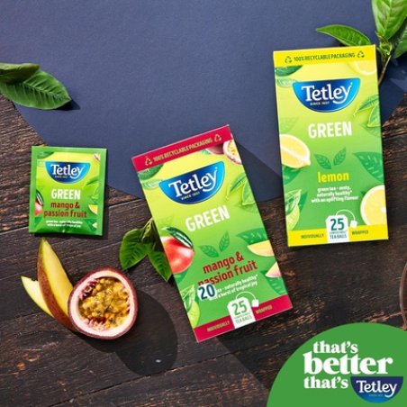 Tetley Lemon Green Tea Bags Refreshing Healthy Citrus Blend