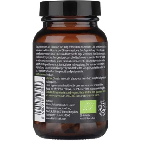 KIKI Health Chaga Extract Organic 60 Vcaps 380mg