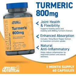 Applied Nutrition Solutions Turmeric and Black Pepper Capsules 800mg