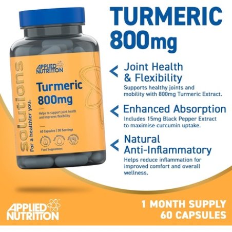 Applied Nutrition Solutions Turmeric and Black Pepper Capsules 800mg