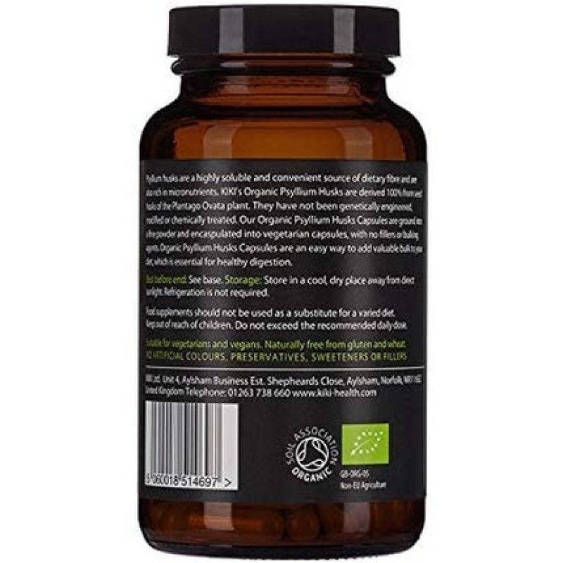 KIKI Health Organic Psyllium Husks 120 Vegicaps