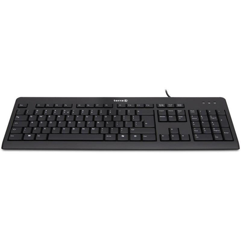 Wortmann TERRA Keyboard 1500 Corded [US/EU] USB black Copilot QWERTY, 105 toetsen, met kabel, 1,80m