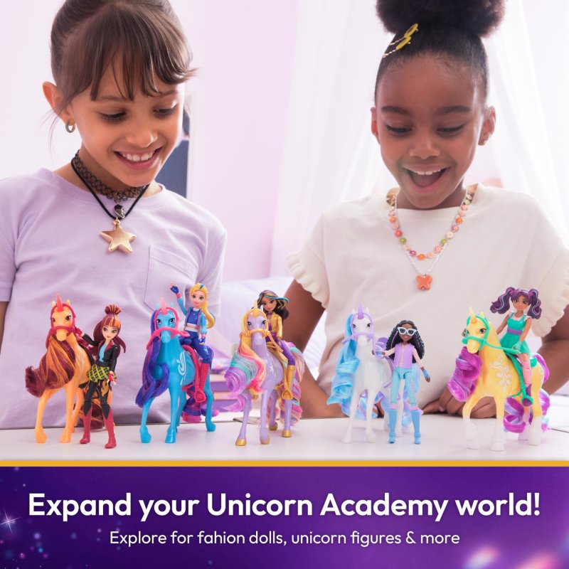 Unicorn Academy, Peluche Wildstar officielle, licorne en peluche, jouets licorne pour filles à partir d'un an, violet,