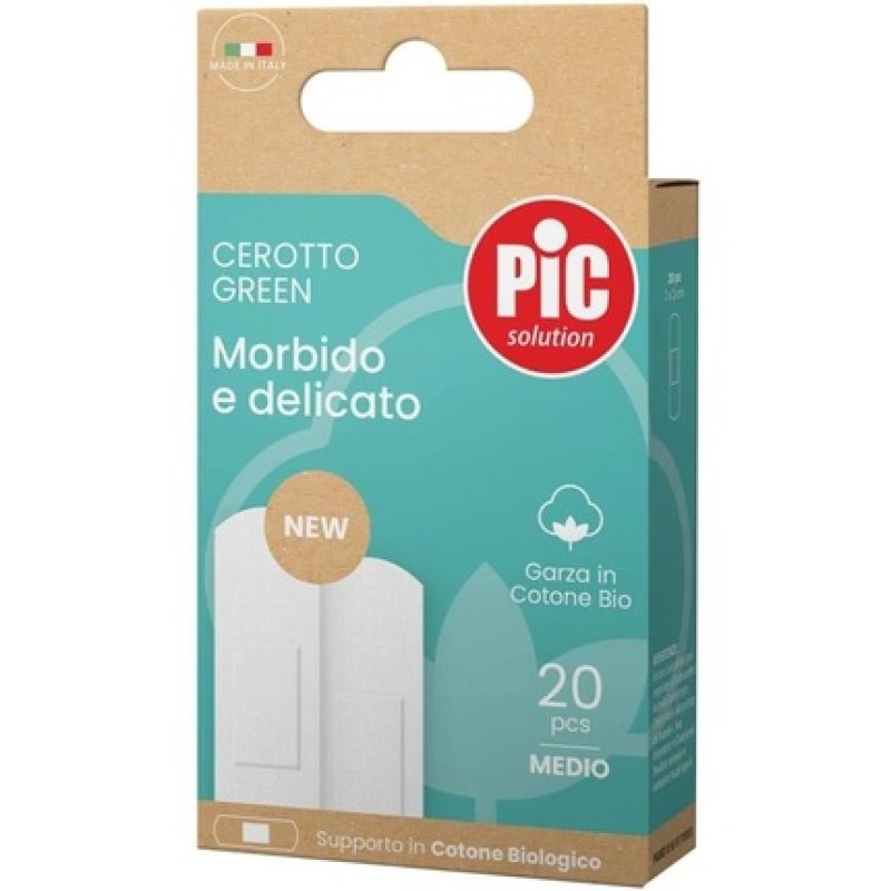 Pic Green Soft and Delicate Organic Cotton Gauze Plaster 20 Medium Plasters