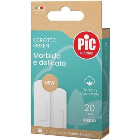 Pic Green Soft and Delicate Organic Cotton Gauze Plaster 20 Medium Plasters