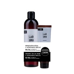 Beauty Box LABOR8 Apa micelara 300ml Scrub pentru fata 130ml, Kit BIO de ingrijire a tenului
