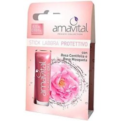 Amavital Protective Lip Stick with Hyaluronic Acid and Rose Lip Balm