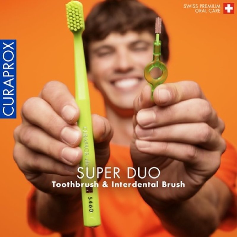 Curaprox Super Duo Pack CS 5460 Ultra Soft Toothbrush with Free Interdental Brush