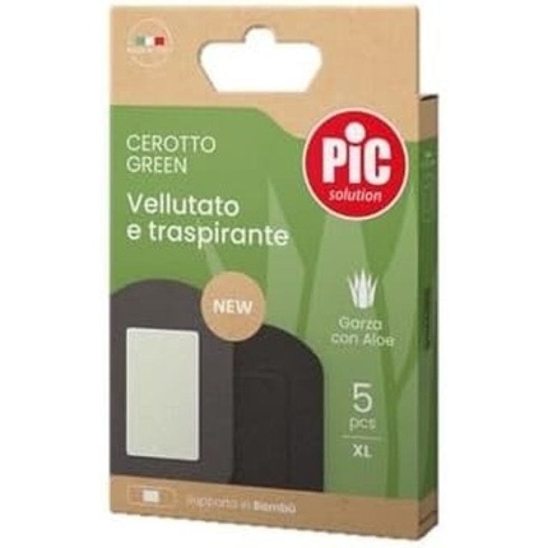 Pic Solution Green Post Operation Bamboo and Aloe Plaster Pack of 5 XL 5 x 7.5mm Sterile Black XL