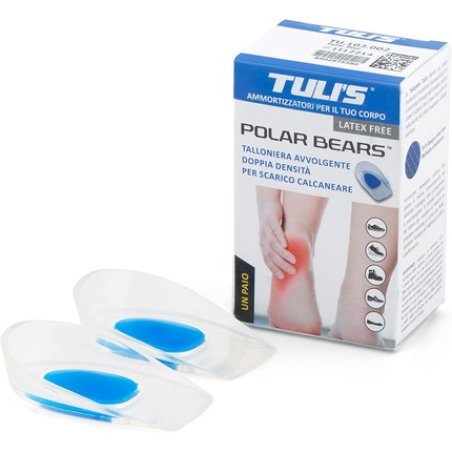 Tuli's Dual Density Polar Bear Heel Pads Gel Insoles for Men