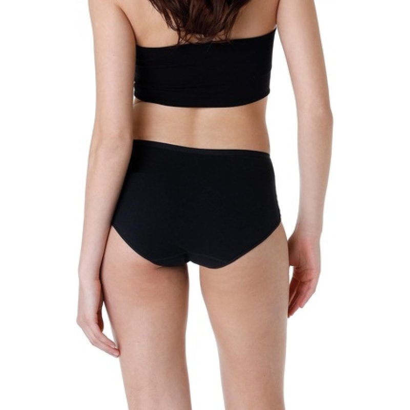 Lovable Dry Women's Washable Absorbent Midi Panties Medium Black