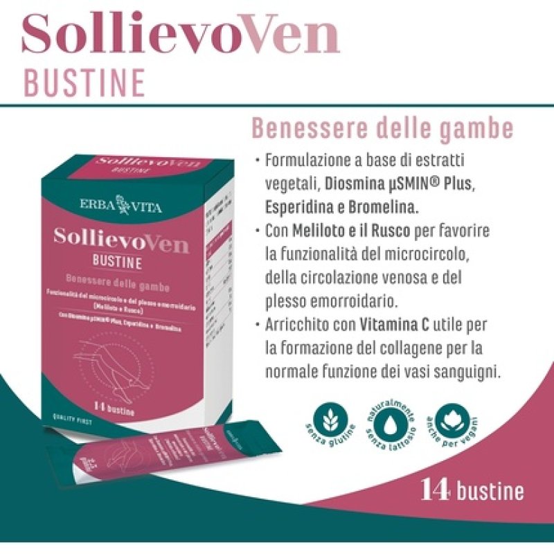 Erba Vita Relief Ven Food Supplement 14 Sachets