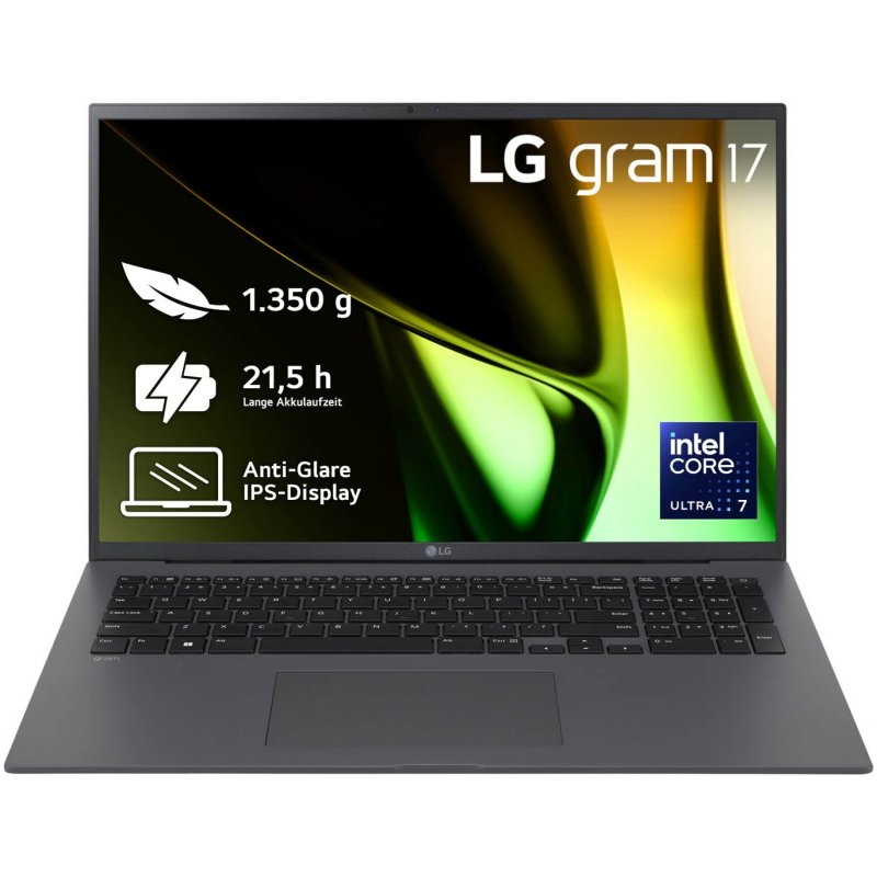 LG Gram 17Z90S-G Intel Core Ultra 7 155H Ordinateur portable 43,2 cm (17") WQXGA 32 Go LPDDR5x-SDRAM 2 To SSD Wi-Fi 6E