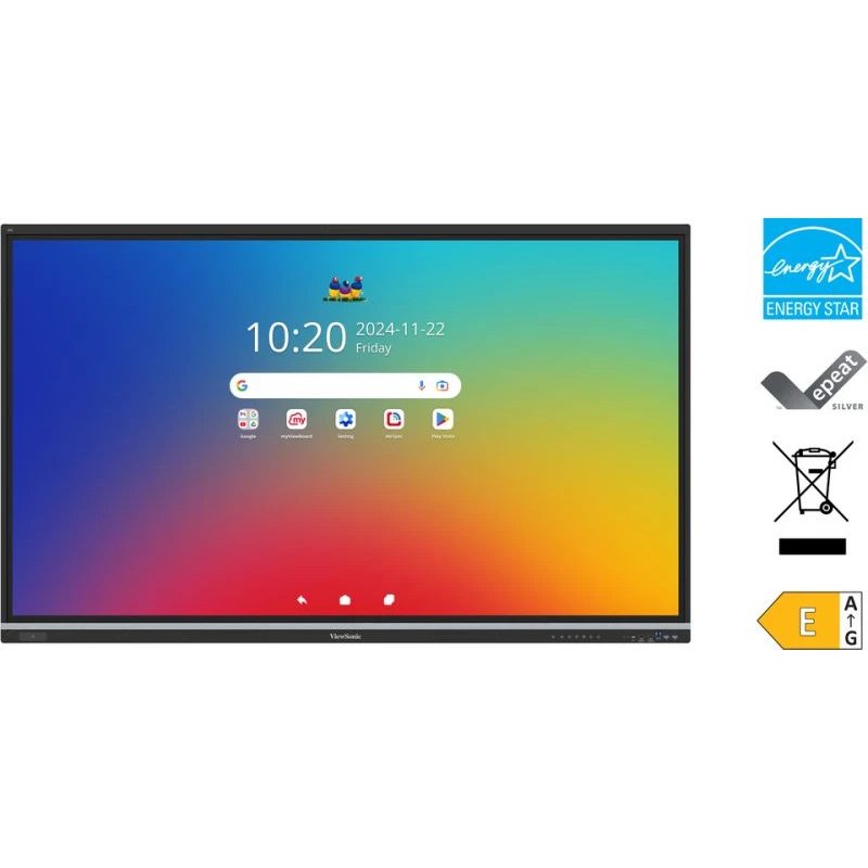 Viewsonic IFP5551 Display tableau blanc interactif 139,7 cm (55") 3840 x 2160 pixels Écran tactile Noir