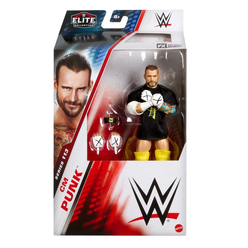 WWE Elite CM Punk Action Figure, Series 113 6-inch Collectible with Articulation & Accessories