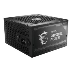 MSI 850W (MAG A850GL PCIE5) ATX 3.1 PSU, Fully Modular, 80 /Cybenetics Gold, LLC Full-Bridge, PCIe 5.1
