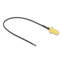 DeLOCK Câble d'antenne SMA femelle sur cloison vers I-PEX Inc., MHF 4L LK mâle 1.37 20 cm Longueur filetée 10 mm