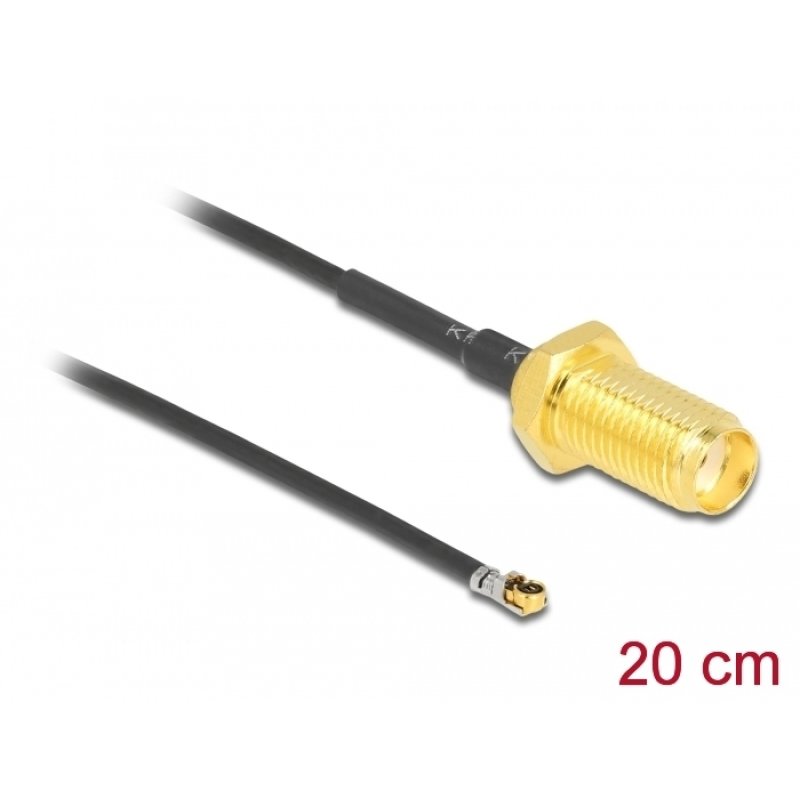 DeLOCK 12662 coaxial cable 0.2 m SMA MHF 4L LK Black