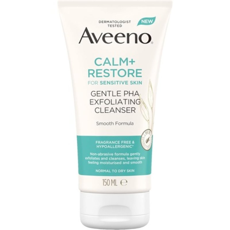Aveeno Face Calmrestore Gentle PHA Exfoliating Cleanser 150ml with Oat