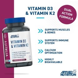 Applied Nutrition Vitamin D3 & K2 High Dose Formula Best Immune Support
