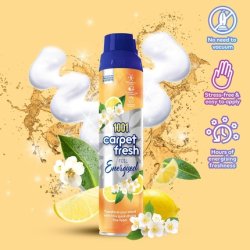 1001 Carpet Fresh Feel Energized 300ml Can Invigorating Lemon Scent for Long-Lasting Freshness and Stress-Reducing Odor
