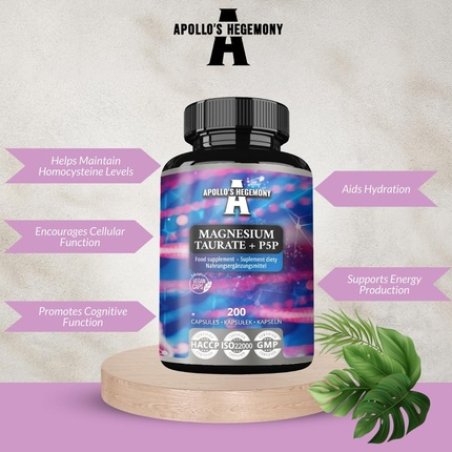 Magnesium Taurate P5P 140mg per Serving 200 Vegan Capsules