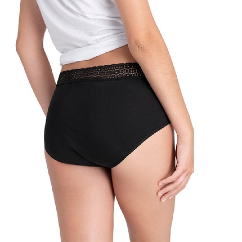 Kiwitas Encaje Braguitas Menstruales Negro M