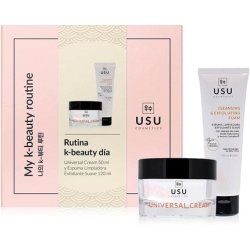 K-Beauty Day Routine Pack Gentle Exfoliating Foaming Cleanser Universal Cream - Cleanses, Renews, Nourishes, and