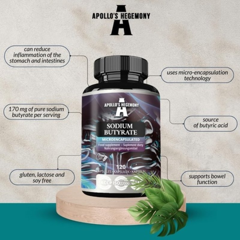 Sodium Butyrate High Dose 570mg 120 Vegan Capsules
