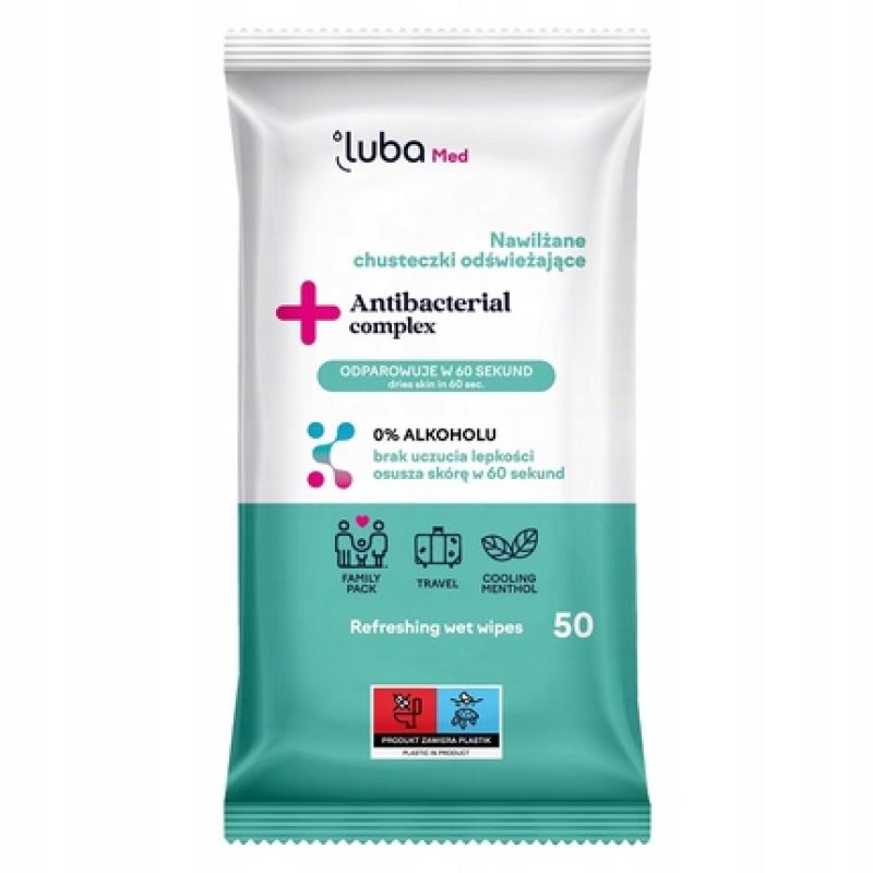 Lubamed Complex Antibacterial Wipes 50 Pieces