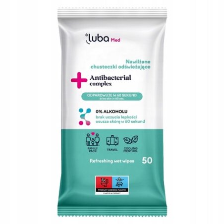 Lubamed Complex Antibacterial Wipes 50 Pieces