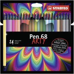 STABILO Pen 68 ARTY stylo-feutre Multicolore 24 pièce(s)