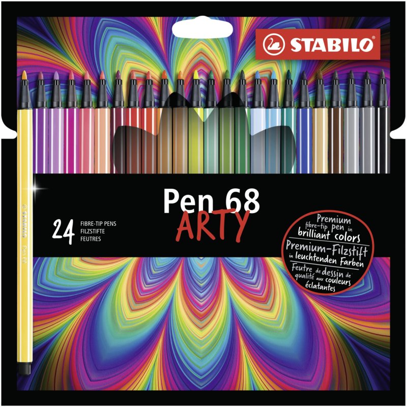 STABILO Pen 68 ARTY stylo-feutre Multicolore 24 pièce(s)
