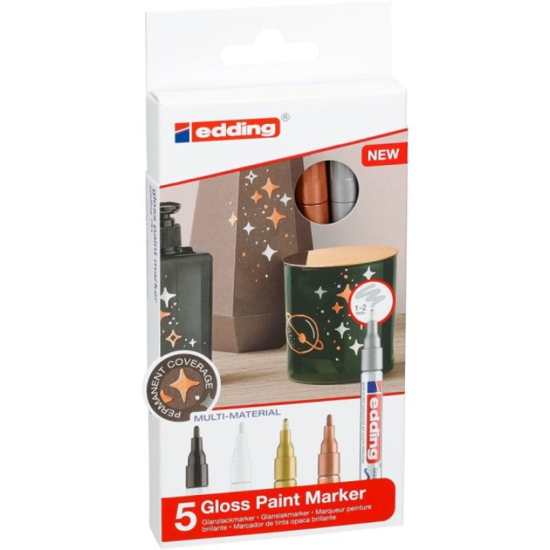 Edding - 751 Gloss Paint Marker Metallic Set - 5 pcs (702063)