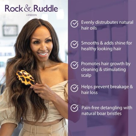 Rock & Ruddle Natural Mixed Boar Bristle Hair Brush for Women and Kids - Large