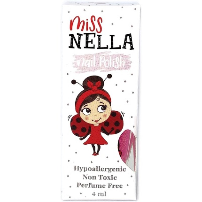 Miss Nella Tickle Me Pink Safe Special Glitter Nail Polish for Kids - Natural Water Based Formula