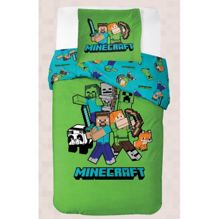 Bed Linen - Adult Size 140 x 200 cm - Minecraft Classic Crew (10294639
