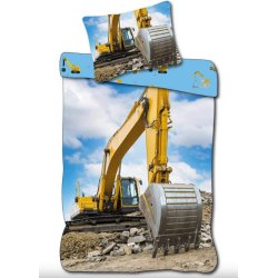 Bed Linen - Junior Size 100 x 140 cm - Yellow Excavator