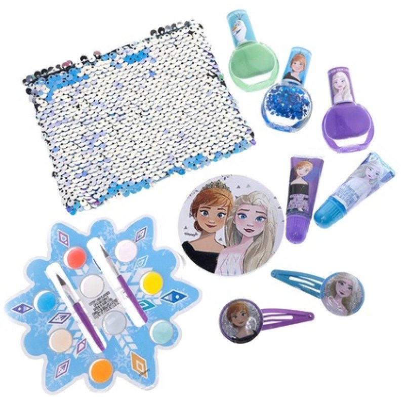 Townley Girl Disney Frozen Ultimate Makeover Set with Over 20 Pieces Including Lip Gloss, Nail Polish, Press-On Nails,