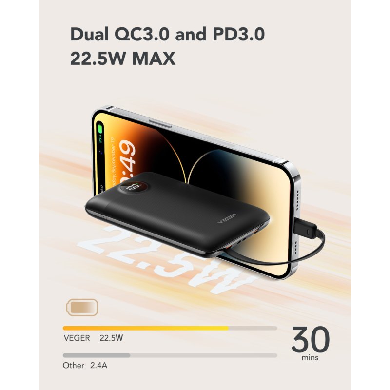 Veger Powerbank C1110000 mAh W1170 Schwarz