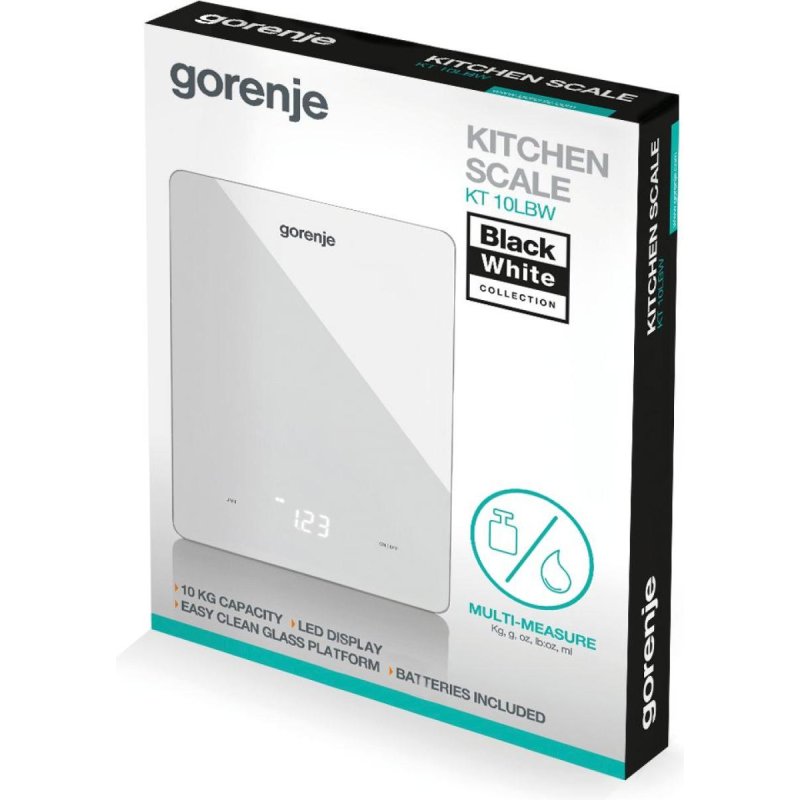 Gorenje KT10LBW Blanc Comptoir Rectangle Balance de ménage électronique