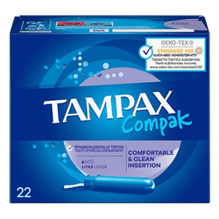 Tampax Compak Lites Tampons 22 Pack