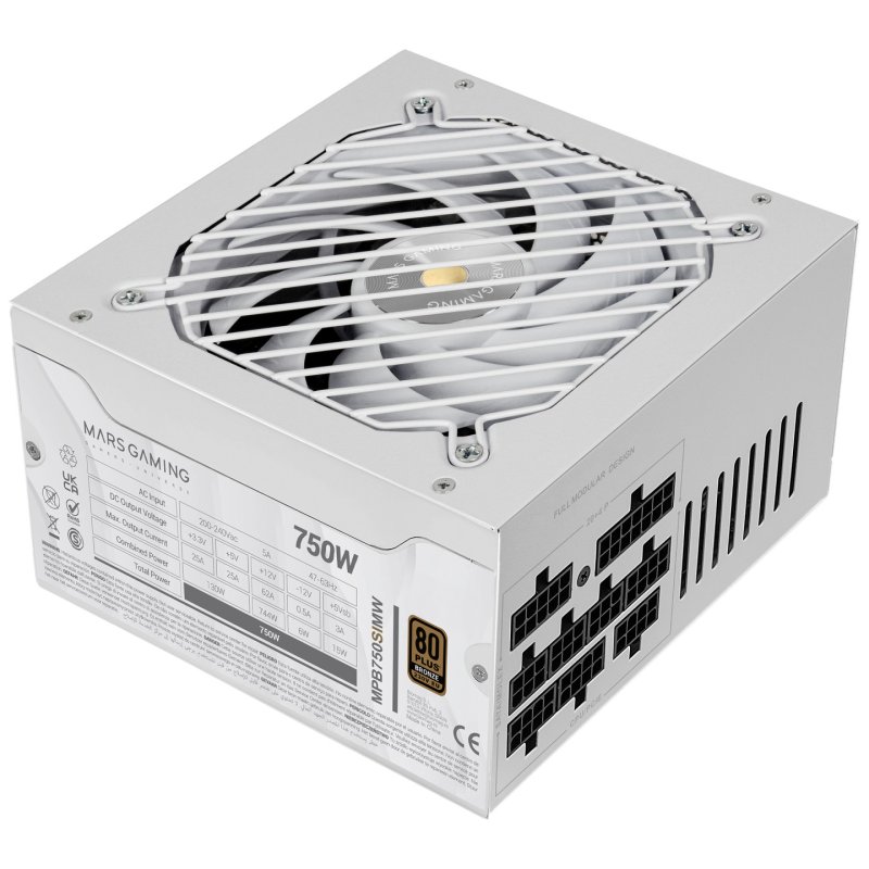 Mars Gaming MPB750SIMW unité d'alimentation d'énergie 750 W 24-pin ATX ATX Blanc