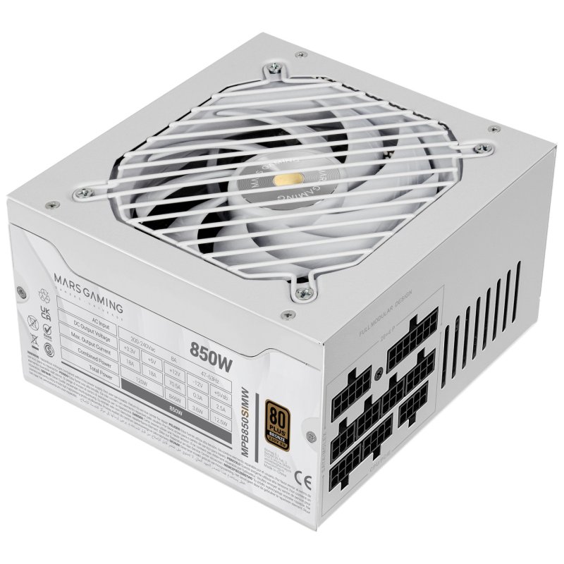 Alimentation ATX Mars Gaming MPB-SIM - 850W (Blanc)
