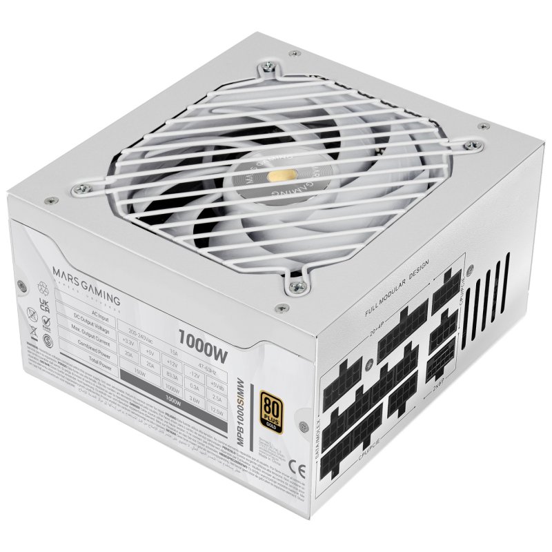 Alimentation ATX Mars Gaming MPB-SIM - 1000W (Blanc)
