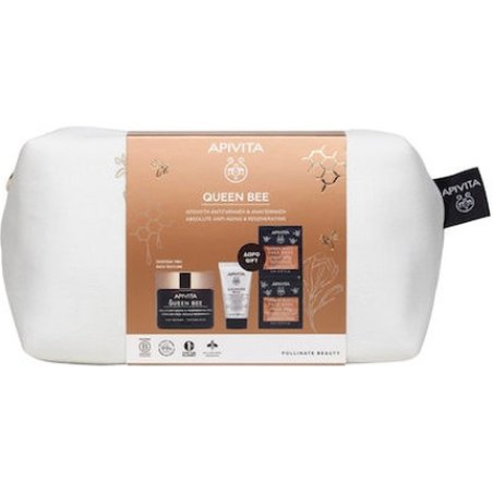 Apivita Queen Bee Absolute Anti-Aging Regenerating Cream Rich Texture With Free Cleansing Milk 3 In 1 For Matte Face