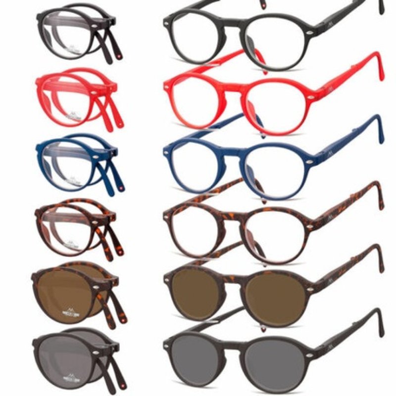 Foldable Reading Glasses Montana MR66 Spring Hinge Strengths 1.00 to 3.50 Dpt